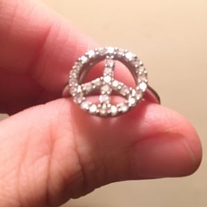 Sterling silver peace sign ring